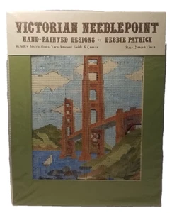 GOLDEN GATE BRIDGE in CALIFORNIA ~Handpainted Needlepoint Canvas Debbie Patrick - Picture 1 of 6