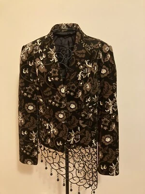 Chaqueta para mujer Willi Smith de pana con estampado floral forrada con 3 botones delanteros talla 4  Foto 1 de 4