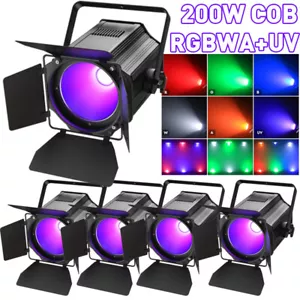 4X 200W RGBWA+UV Par Stage Light COB LED DMX DJ Disco Party Lighting Wash Lights - Picture 1 of 16