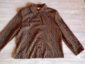 Vintage Briggs Leopardenmuster Button Down Bluse Größe L - Bild 1 von 9