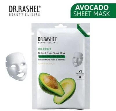 DR.RASHEL Avocado Face Sheet Mask With Serum For Women and Men 20gm - Image 1 of 3
