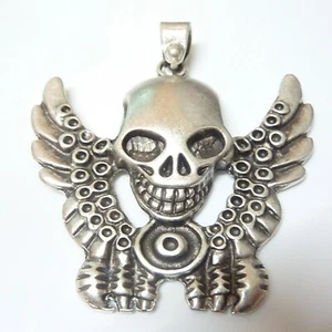 Totenkopf Anhänger, Metall Anhänger Silber Schmuck Handgefertigt Mode Design - Bild 1 von 2