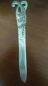 Silver Letter Opener, Art Nouveau,  Floral Pattern Handle - Picture 1 of 2