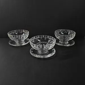 Art Deco 1926 Stuart Crystal Grapefruit Sundae Dishes x3 Glass Bowls 719538 - Picture 1 of 22