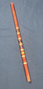 Bastone manico mallet croquet a righe vintage solo ricambio in legno senza testa - Foto 1 di 3
