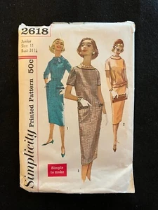 Simplicity Schnittmuster 2618 Jr. Misses Einteiler Kleid Größe 11 Brustumfang 31-1/2 FF - Bild 1 von 2