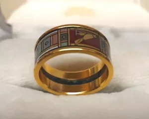 Autentico anello MICHAELA FREY WILLE motivo geometrico VINTAGE raro design misura 5 - Foto 1 di 4