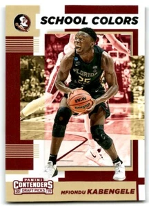 2019-20 PANINI CONTENDERS DRAFT PICKS SCHOOL COLORS MFIONDU KABENGELE RC FLORIDA - Picture 1 of 2