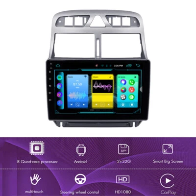 9" Car Radio Stereo Player Navi 2+32G Carplay Android for Peugeot 307 04-13 - Image 1 of 4