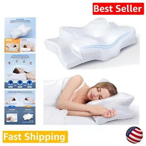 Orthopedic Bed Pillow - Cooling Memory Foam Pillow for Neck Support, Adjustable - Picture 1 of 9