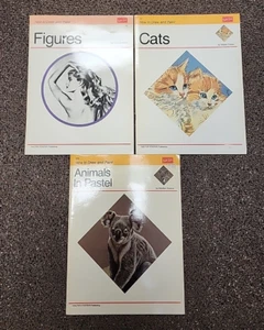 3 book lot Walter Foster How to Draw and Paint- Figures, Cats, Animals in Pastel - Foto 1 di 8