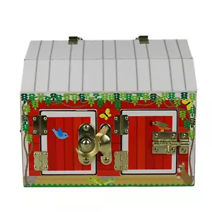 Melissa & Doug Latches Wooden Activity Barn with 6 Doors Just Barn Golden Hooks - Picture 1 of 8