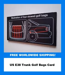 BMW E38 1995-2001 serie 7 maletero bolsa de golf ilustración tarjeta réplica 740i 740iL - Imagen 1 de 4