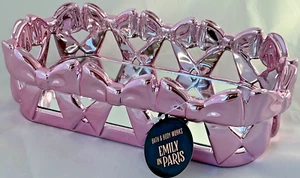 Pink BOWS Decorative Mirror Vanity TRAY Emily in Paris Bow Bath and & Body Works - Picture 1 of 5