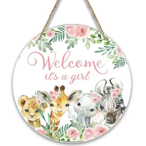 It's A Girl Baby Door Sign Gender Reveal Welcome Baby Sign for Front Door Dec... - Picture 1 of 8