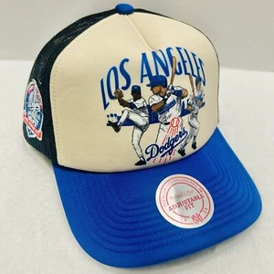 Mitchell & Ness Los Angeles Dodgers 60 Years Trucker Snap Hat Adjustable White - Picture 1 of 6