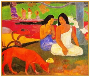 Patrón de carta de punto de cruz contado alegría de la serie tahitiana de Gauguin - Imagen 1 de 5