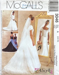 Vestido de novia McCall's Misses', vestido patrón Alicyn 3046 talla 6-10 sin cortar - Imagen 1 de 2