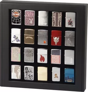 CABINET DISPLAY BOX CASE FOR LIGHTER (Eg. Zippo) - BLACK MATT - Picture 1 of 1
