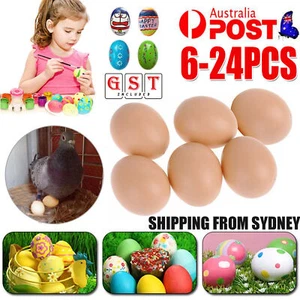 6-24x Plastic Fake Chicken Eggs Poultry Layer Coop Hatching Simulation Dummy Egg - Picture 1 of 13