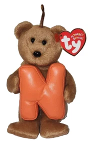 Ty Alphabet Beanie Baby - BUCHSTABE N der Bär 5,5 Zoll NEU NEU MIT ETIKETT Plüschtier Stofftier - Bild 1 von 7