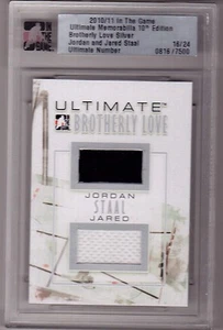 JORDAN STAAL JARED STAAL 10/11 ITG Ultimate Brotherly Dual Jersey #16/24 Rookie - Picture 1 of 2