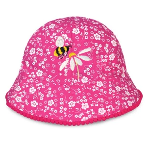 Baby Girl Bumble Bee & Daisy Floral Mop Sun Hat - Picture 1 of 1