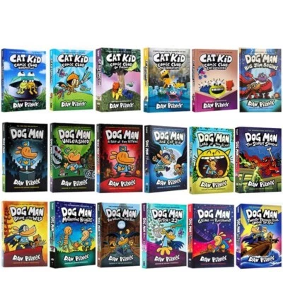 Dog Man Comics Series Collection 18 Books Set Hardcover Book Cat Kid - image 1 of 4