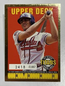 1998 Upper Deck Tape Measure Titans Gold /2667 Andruw Jones #TITANS22 - Bild 1 von 2
