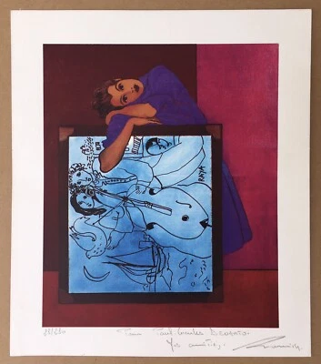 Lithographie Originale DROMIK Hommage Raya Sorkine Portrait Musique 25/250 - Photo 1/4