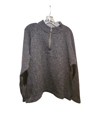 Pendleton Lambs Wool Woolen Mills Sweater Mens Lg Gray Pullover Quarter Zip - Image 1 of 4