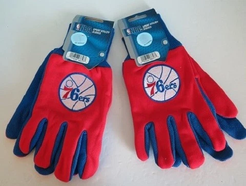 TWO (2) PAIR OF PHILADELPHIA 76ers,SPORT UTILITY GLOVES FROM FOREVER COLLECTABLE Cover