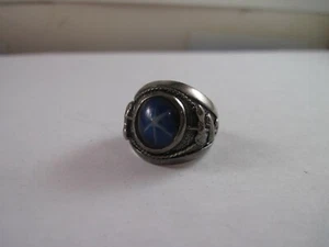 Simulated Star Saphir Ring Gr. 6 vergoldet Grundmetall Messing - Bild 1 von 7