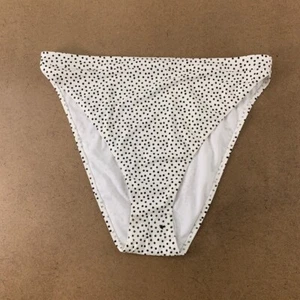 South Beach Womens High Waisted Bikini Swim Bottom White Black Polka Dot 24 New - Picture 1 of 6
