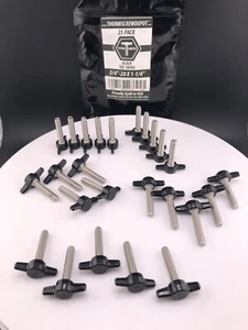 Schwarzes T-Stück/Flügelgriff Rändelschraube, 1/4"-20 x 1-1/4", 25er Pack, Made in USA - Bild 1 von 4