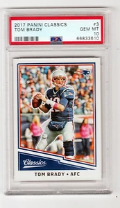 2017 PANINI CLASSICS FOOTBALL CARD #3 TOM BRADY PSA 10 NEW ENGLAND PATRIOTS - Picture 1 of 5