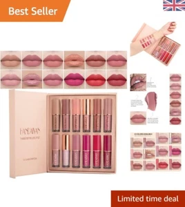 12 Colors Velvet Matte Liquid Lipstick Set - Long-Lasting & Waterproof - Picture 1 of 10