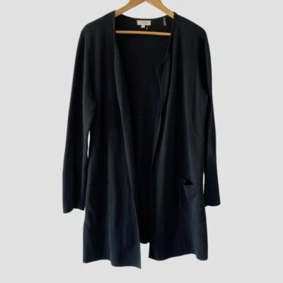 Cárdigan de manga larga de algodón abierto negro KINROSS M ($355) Foto 1 de 4