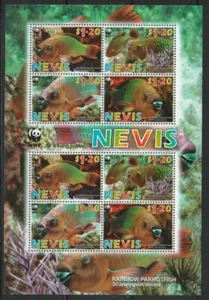 NEVIS 2007 FISH MARINE LIFE STAMPS RAINBOW PARROTFISH SHEET MNH - FISH22-70 - Picture 1 of 1