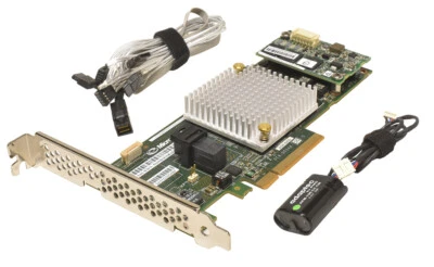 Adaptec ASR-8405 Raid Controller 12Gb/s PCIe x8 1GB with BBU + 4x SATA/SAS Cables  - Image 1 of 4