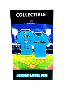 Milwaukee Brewers Bob Uecker jersey lapel pin-Mr Baseball Collectable-FREE SHIP - Picture 1 of 1