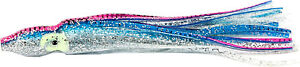 Boone 74105 Squid Skirts 4 1/4" 10 Pack Blue Silver Pink Stripe NEW Trolling
