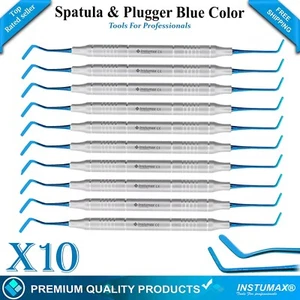 Instrumentos de llenado compuesto dental espátula y tapón puntas azules titanio - Imagen 1 de 6