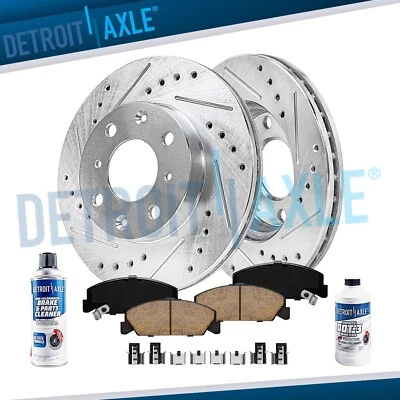 Rotores de disco perforados delanteros de 9,45"" pastillas de freno de cerámica para Honda Civic Del Sol CRX Foto 1 de 4