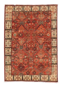 4x6 Ft Red Gabbeh Area Rug Afghan Hand Knotted Veg Dye Wool Living Room Rug - Picture 1 of 10