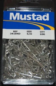 100 ganchos plantilla de agua salada de 60 grados Mustad 34184DT-50 talla 5/0 moldes de sal para hacerlo - Imagen 1 de 2