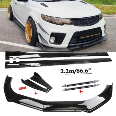 Front Bumper Lip Spoiler Chin Splitter Gloss Black For Kia Forte Koup 2010-2017 Foto 1 de 4