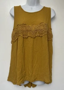 Xhilaration gelbe Bluse Borte romantisch Crinkle ärmellos Gr. XXL B7 - Bild 1 von 6