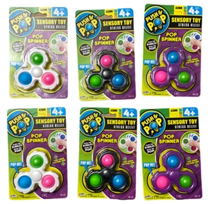 Push Pop Sensory Toy Pop Spinners Fidgets Touch Hearing Fine Motor Skills 6 Pack - Picture 1 of 8