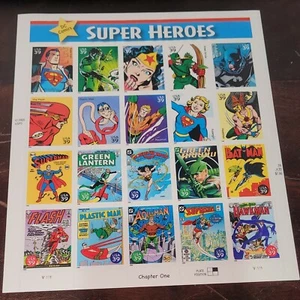 SUPER HEROES 2005 Postage Stamps 39c Sheet of 20 USPS DC COMICS Chapter 1 (One) - Picture 1 of 10